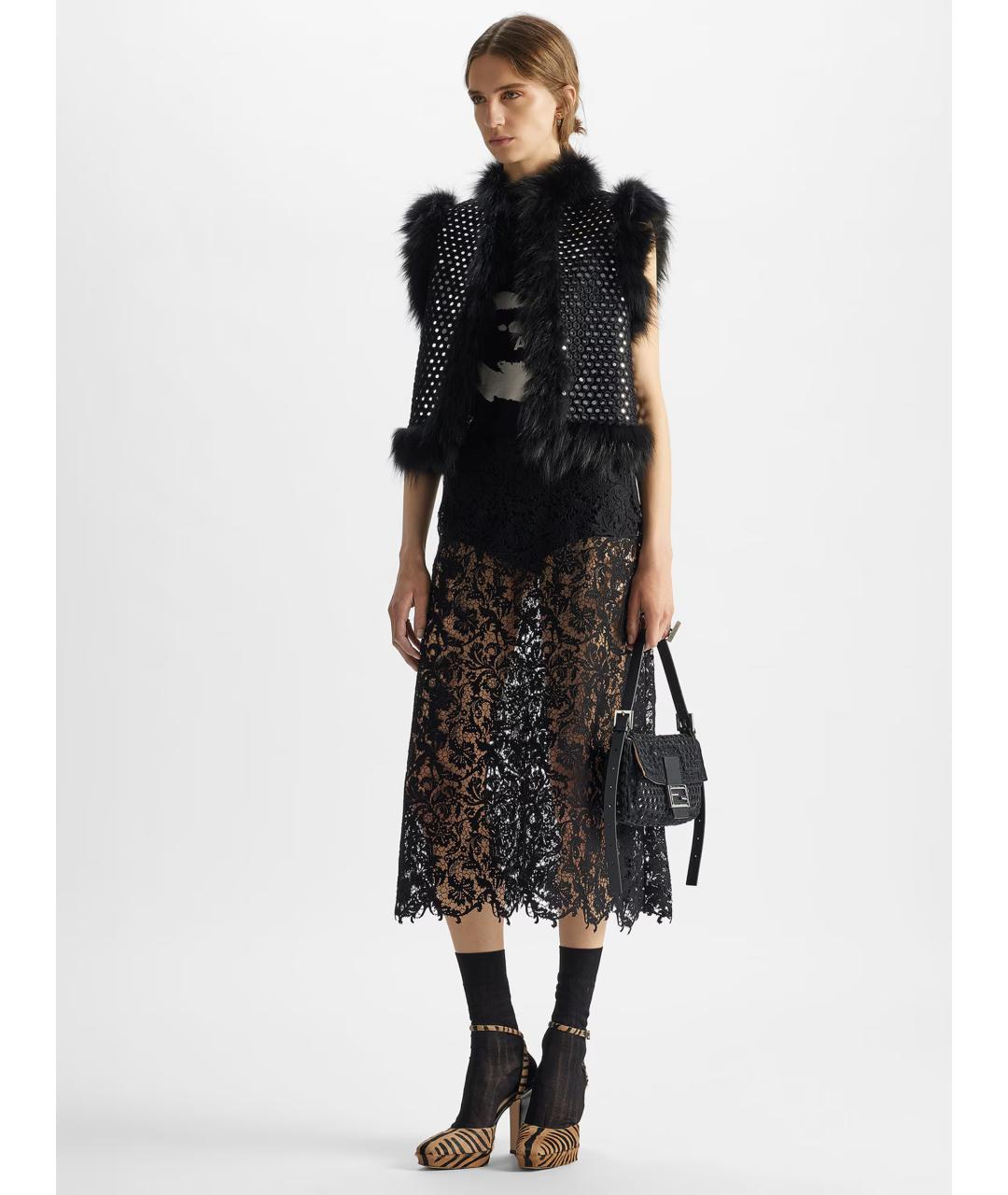 FENDI Черная хлопковая футболка, фото 2