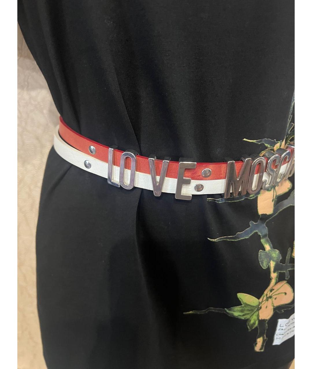 MOSCHINO Красный кожаный ремень, фото 6