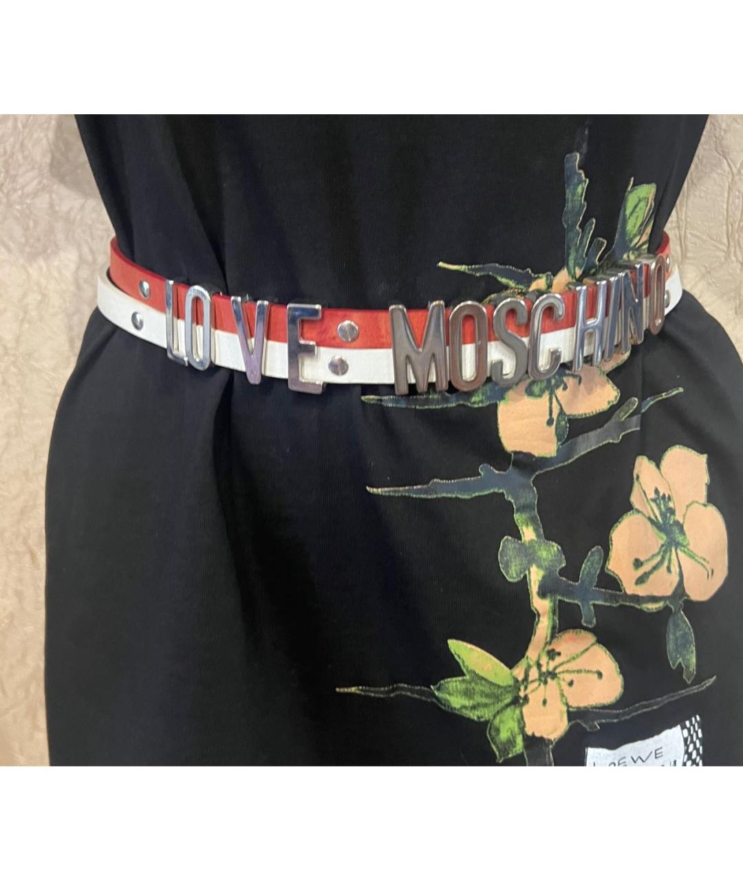 MOSCHINO Красный кожаный ремень, фото 4