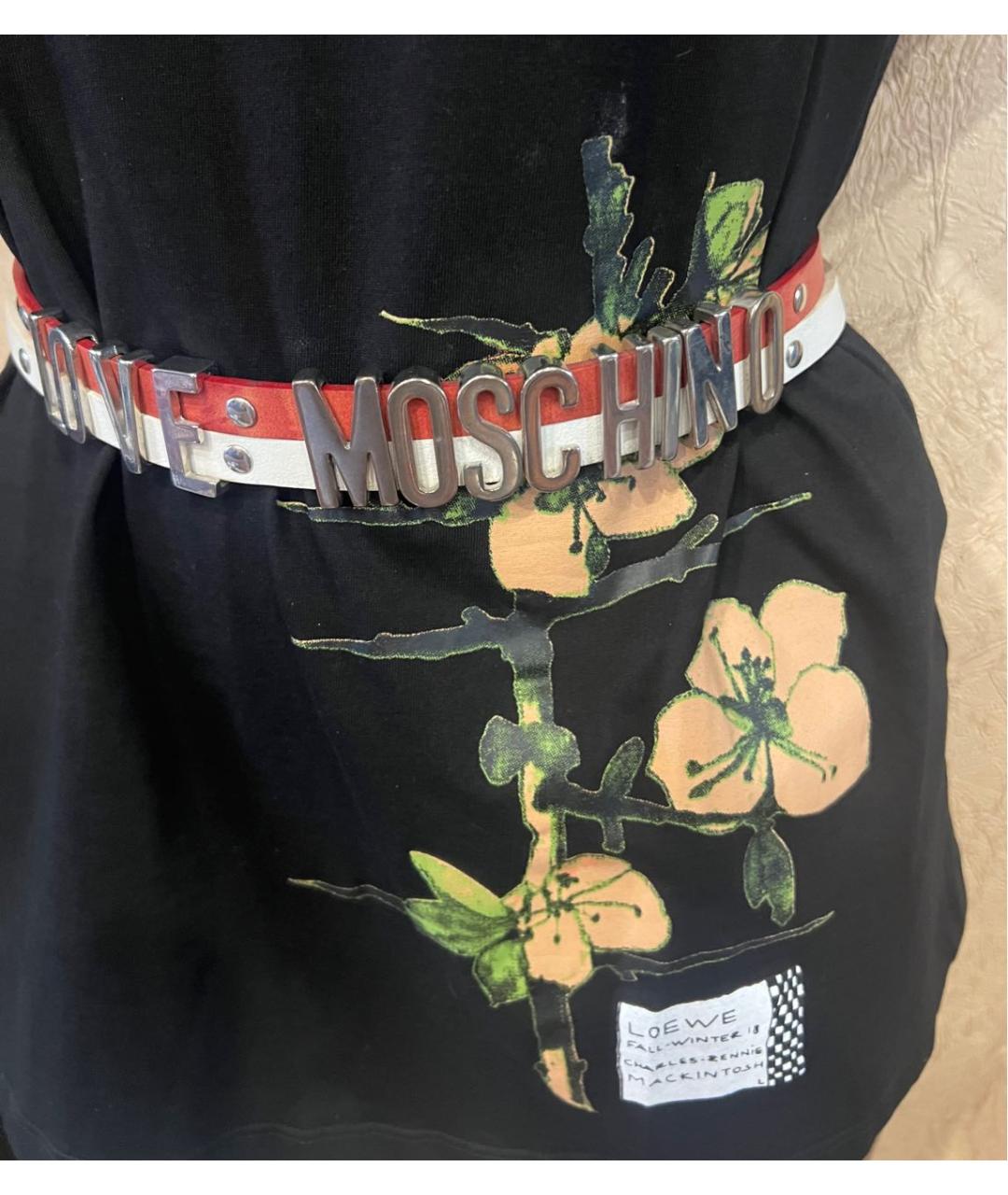 MOSCHINO Красный кожаный ремень, фото 5