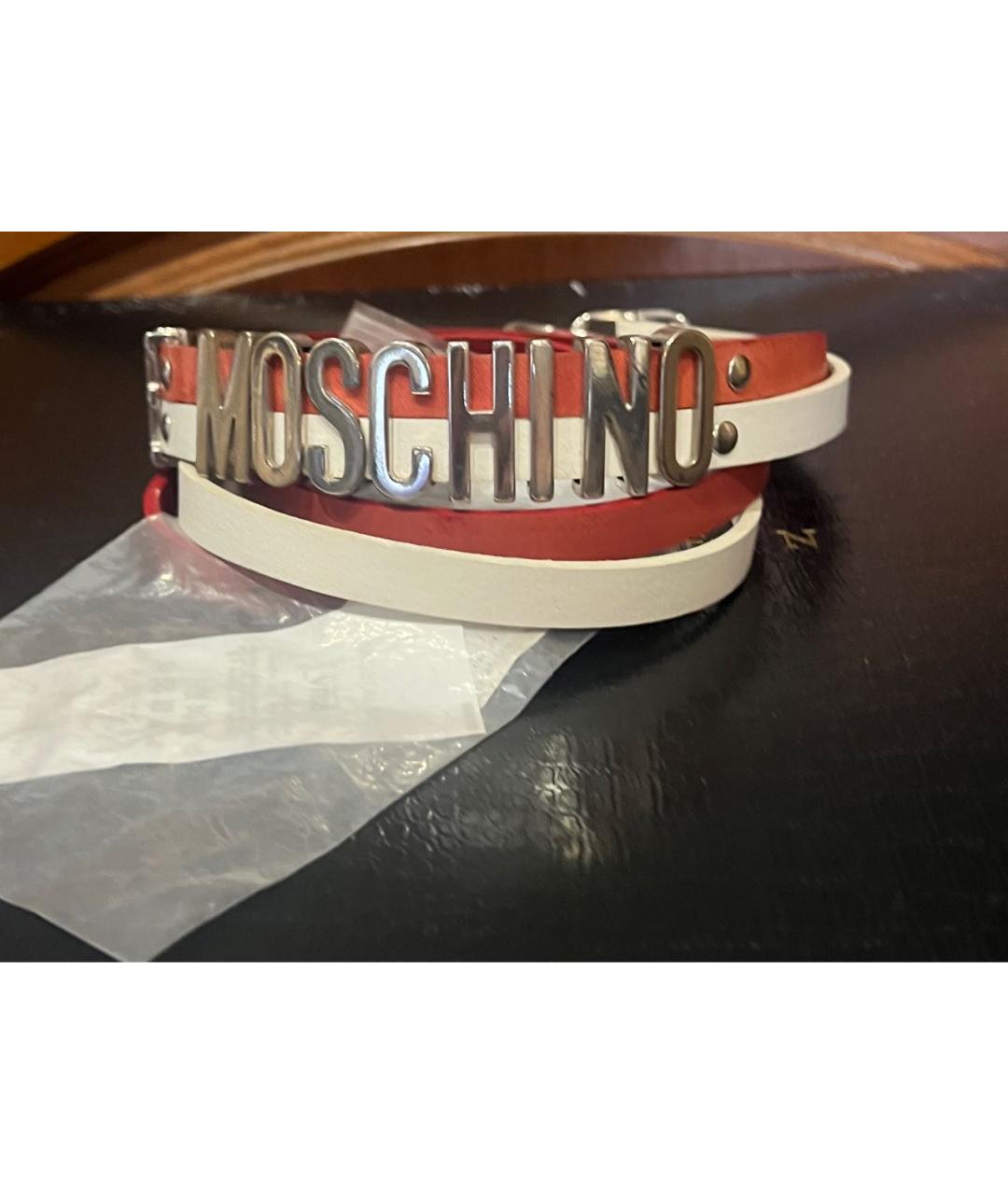 MOSCHINO Красный кожаный ремень, фото 2
