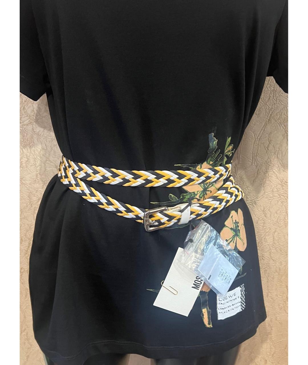 MOSCHINO Желтый кожаный ремень, фото 6