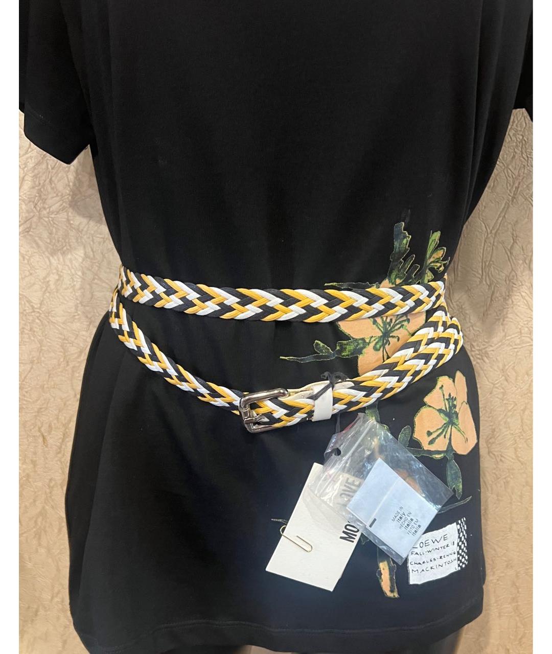 MOSCHINO Желтый кожаный ремень, фото 5