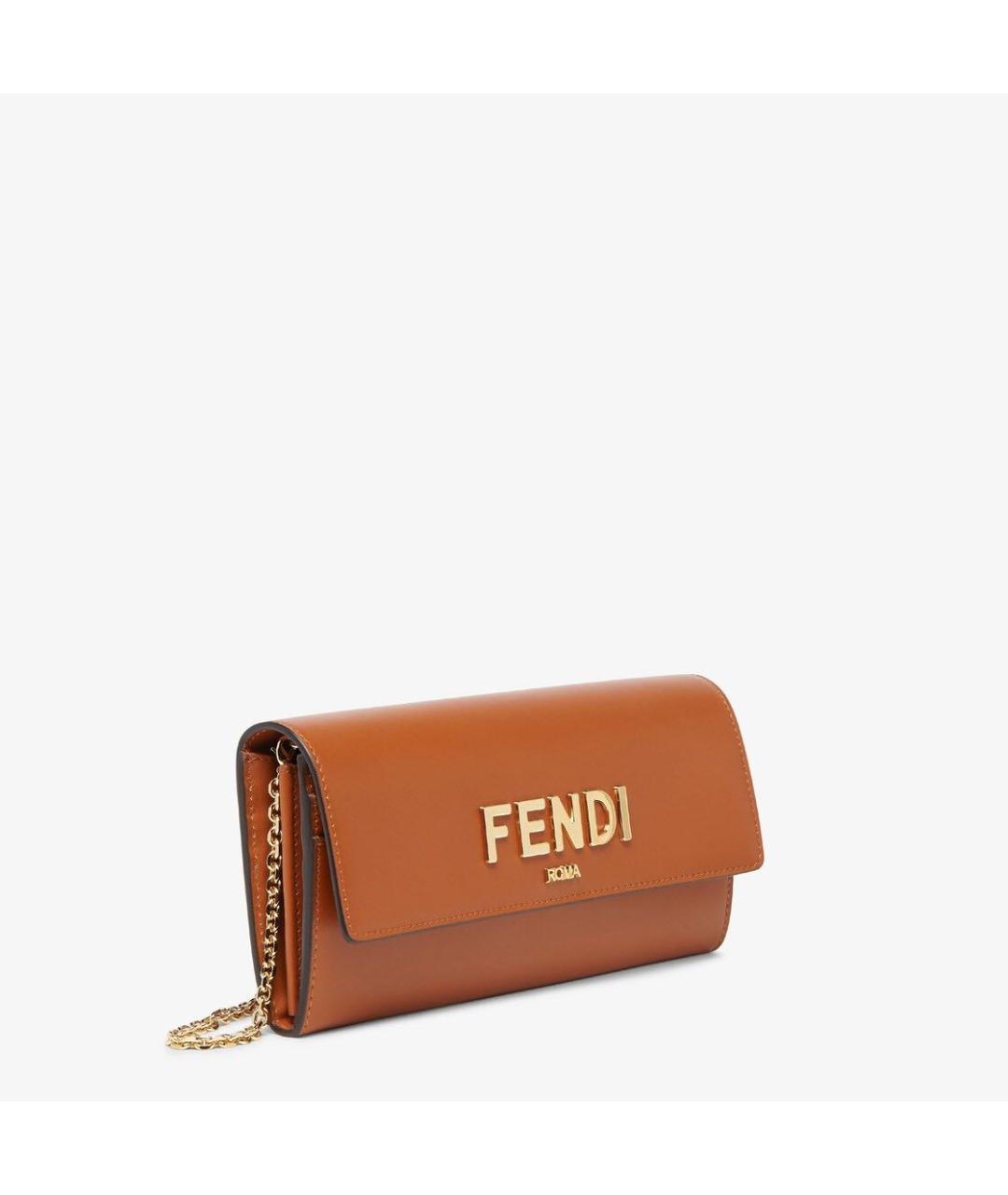 FENDI Коричневый кожаный кошелек, фото 2