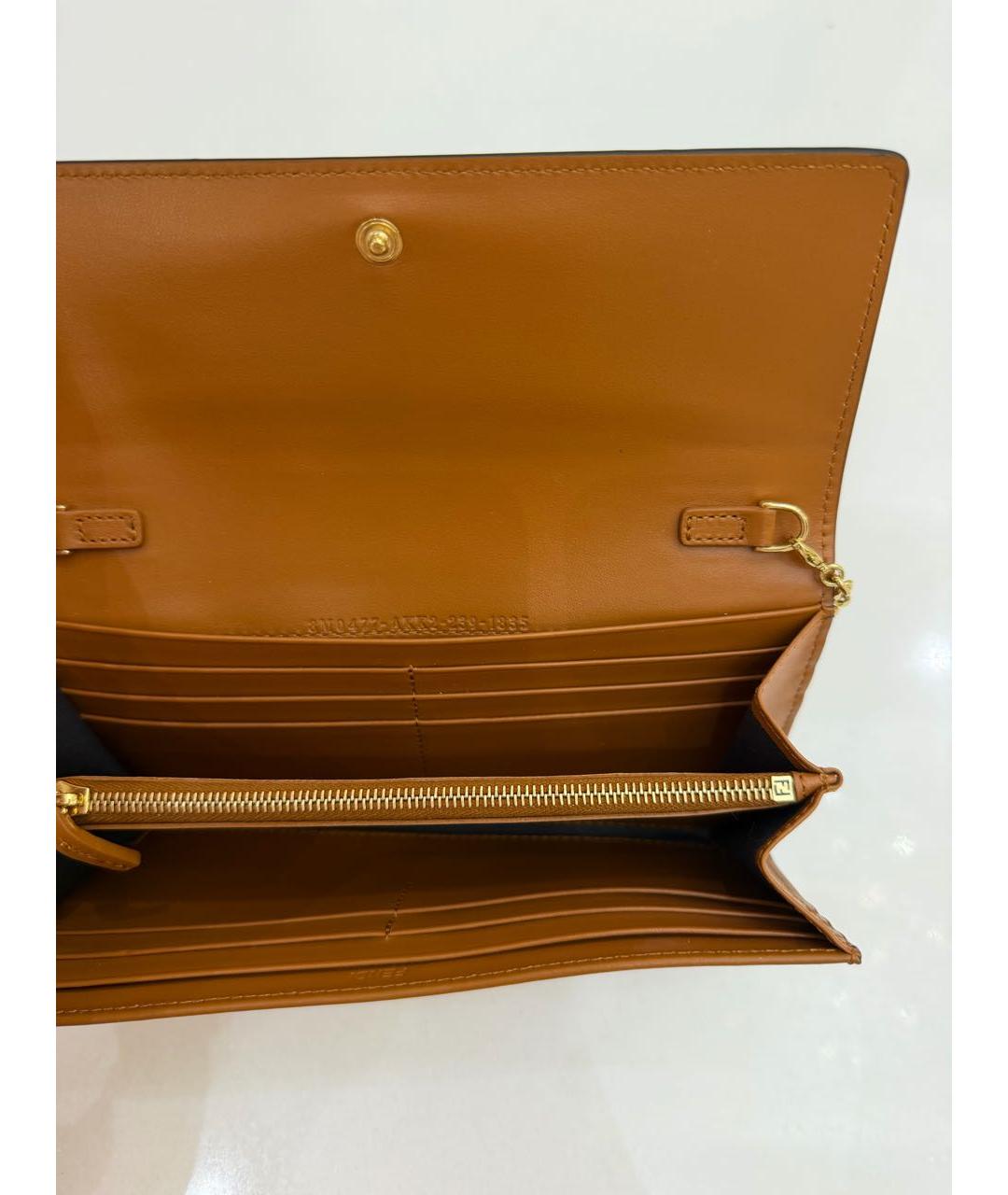 FENDI Коричневый кожаный кошелек, фото 5