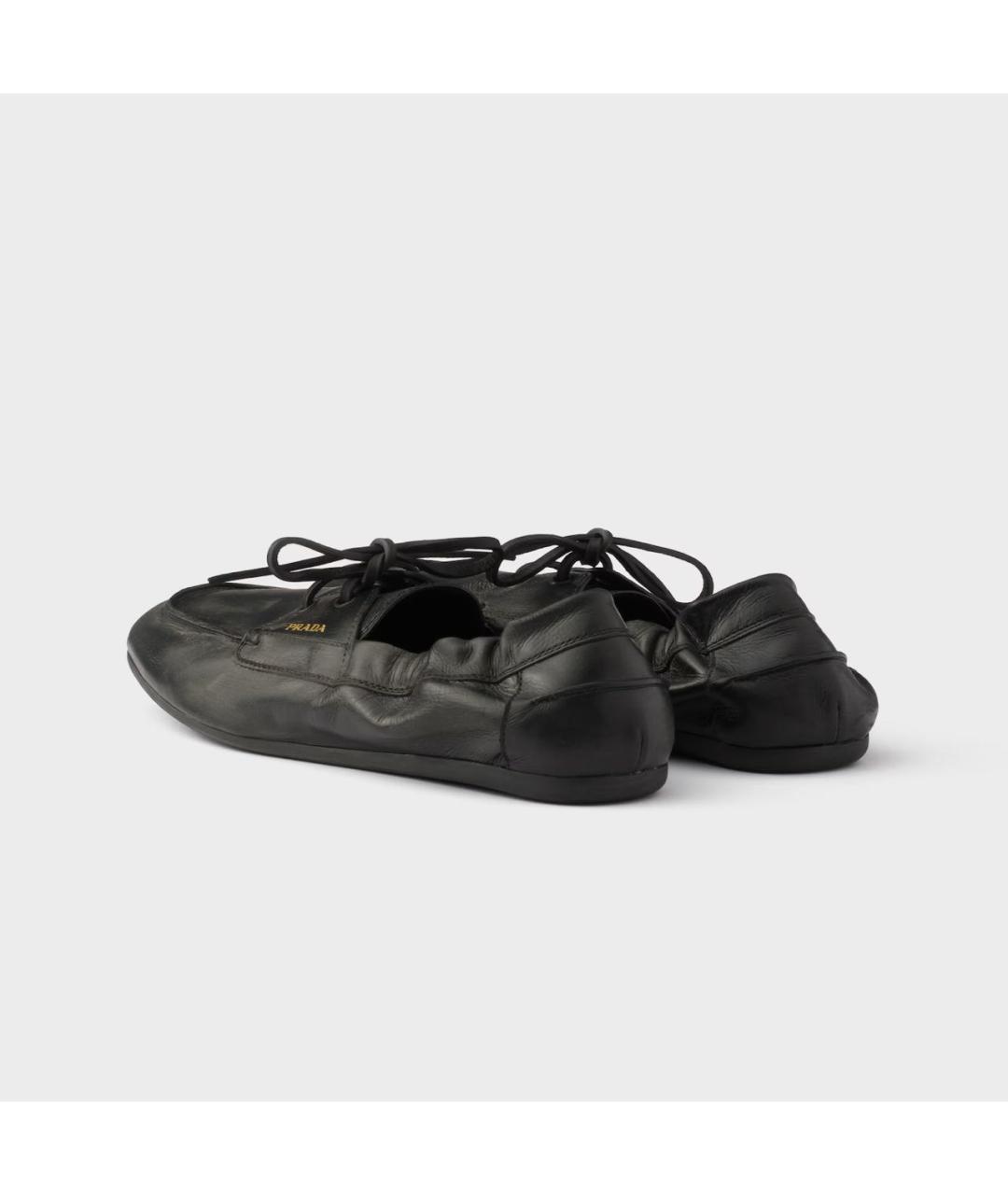 PRADA Черные кожаные мокасины, фото 4
