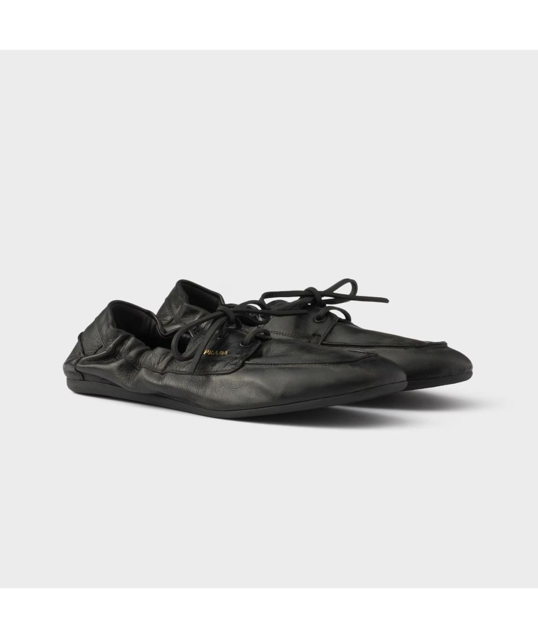 PRADA Черные кожаные мокасины, фото 5