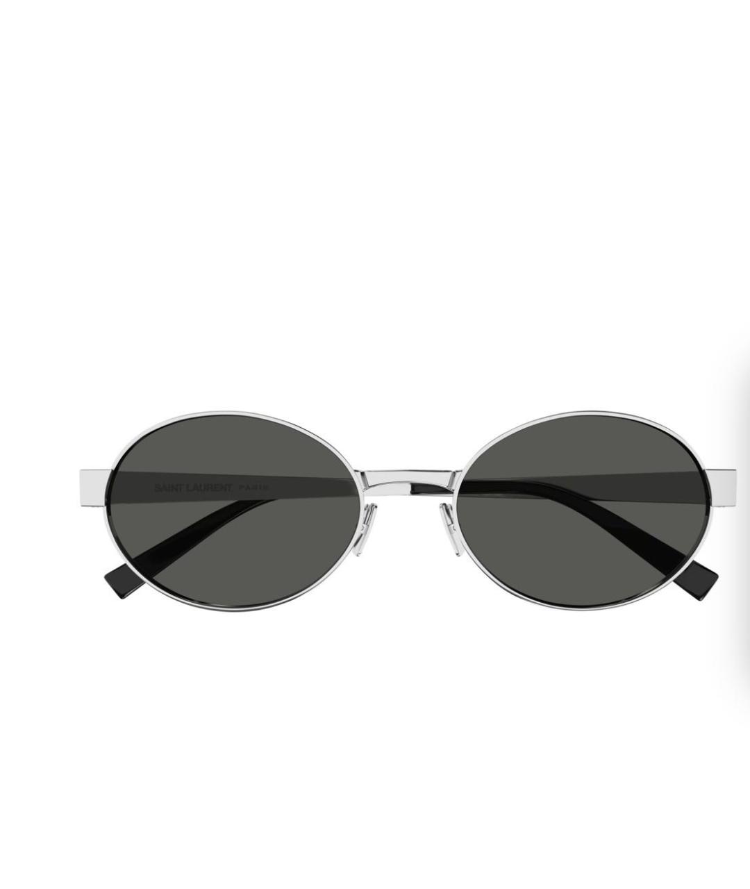 SAINT LAURENT Черные металлические солнцезащитные очки, фото 5