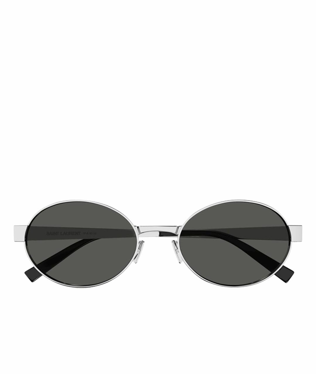 SAINT LAURENT Черные металлические солнцезащитные очки, фото 1