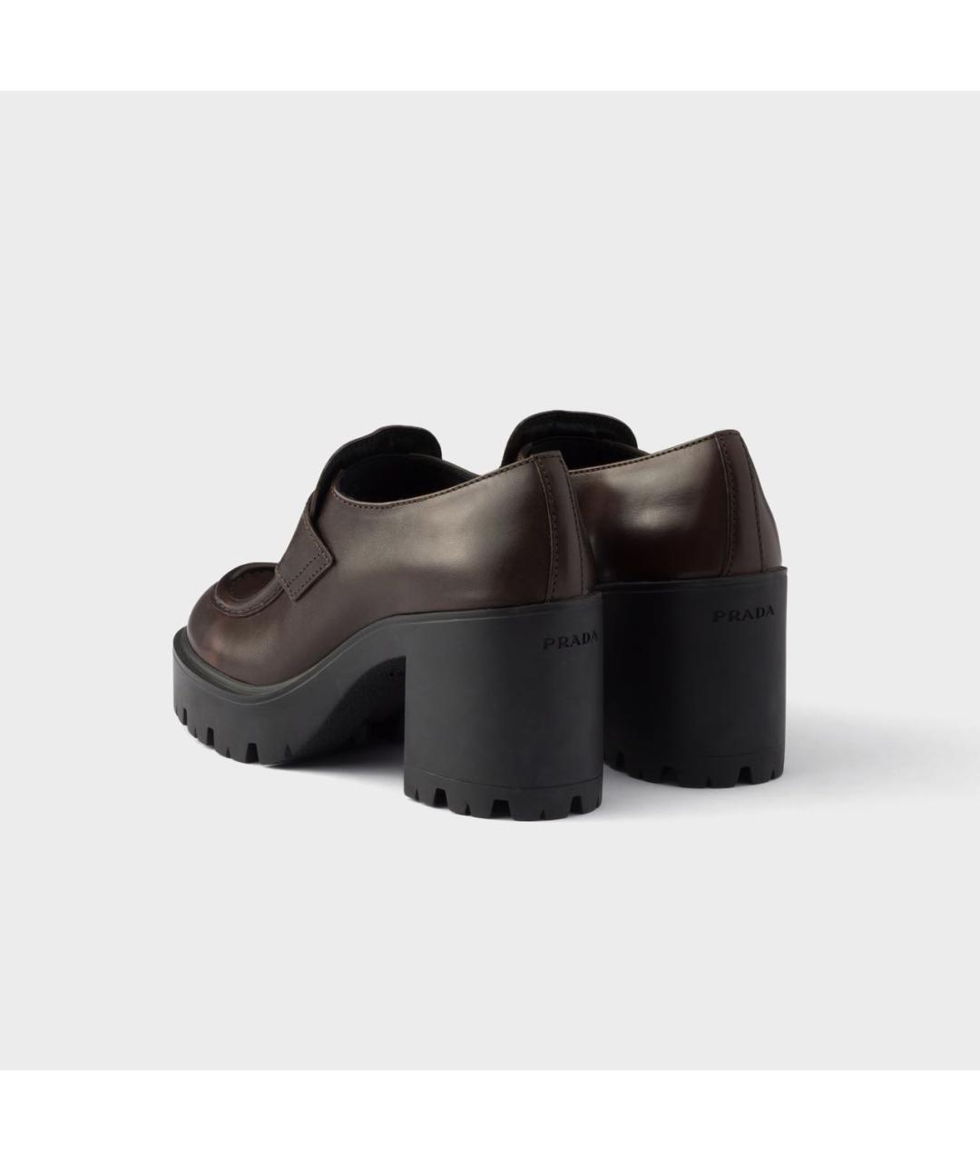 PRADA Коричневые кожаные туфли, фото 5