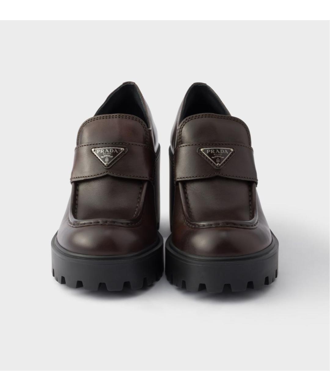 PRADA Коричневые кожаные туфли, фото 6