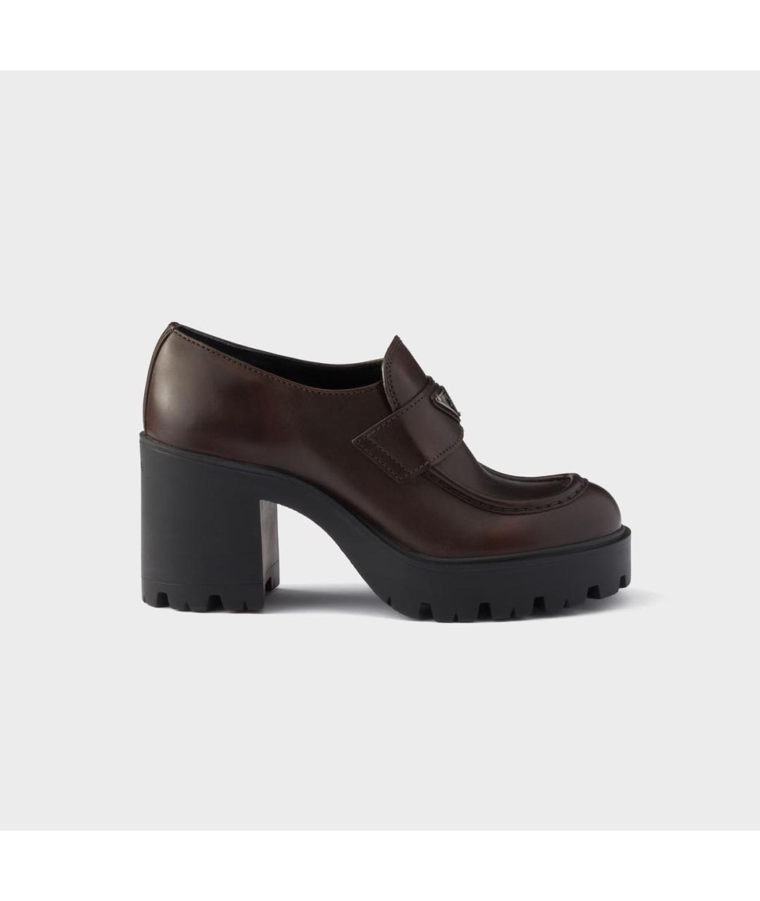 PRADA Коричневые кожаные туфли, фото 7