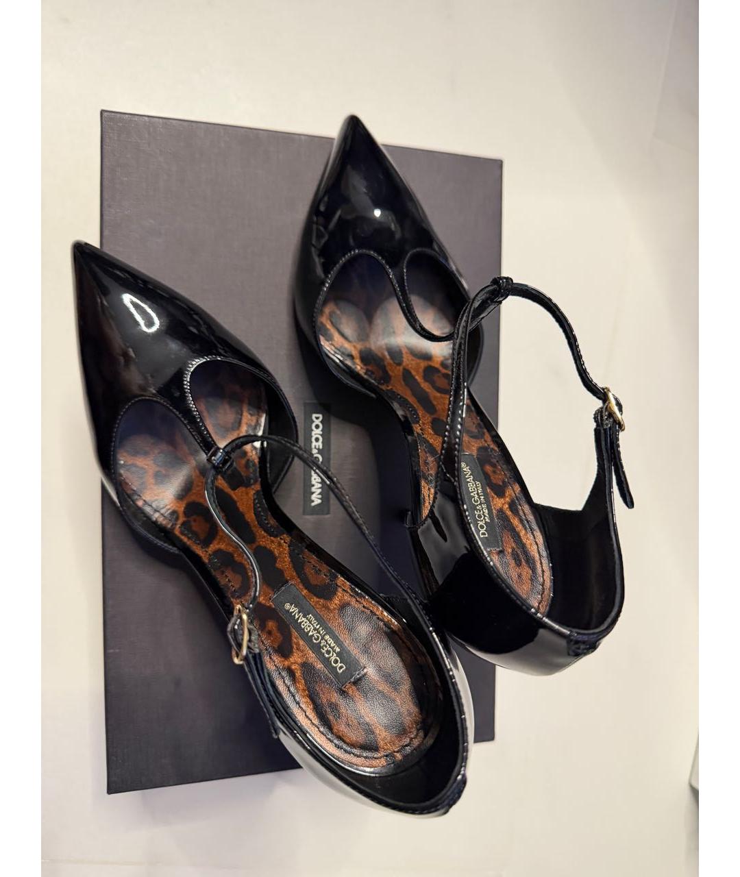 DOLCE&GABBANA Черные кожаные туфли, фото 3