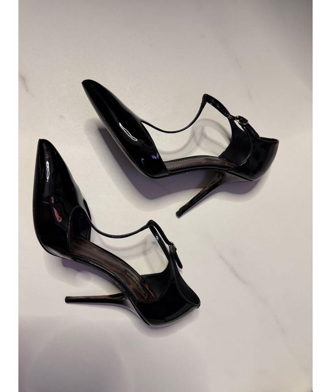 DOLCE&GABBANA Черные кожаные туфли, фото 8