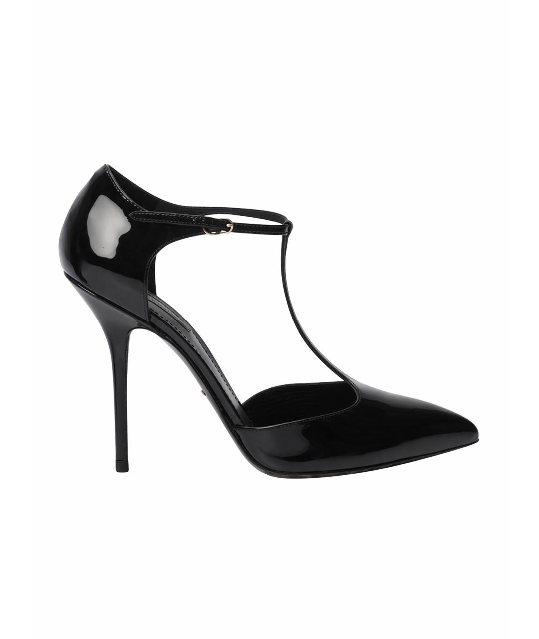 DOLCE&GABBANA Черные кожаные туфли, фото 1