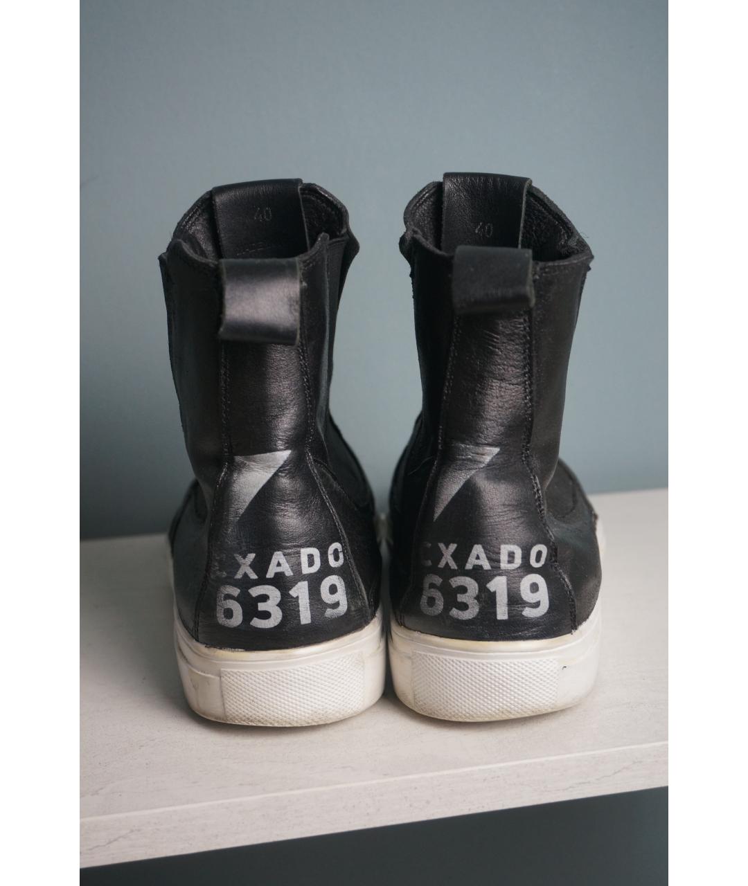 STONE ISLAND SHADOW PROJECT Черные кожаные высокие кроссовки / кеды, фото 4