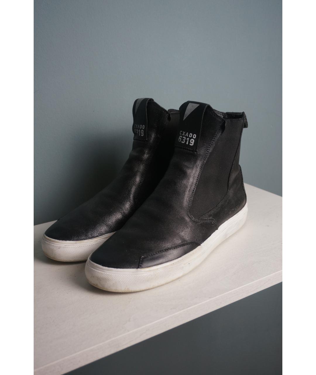 STONE ISLAND SHADOW PROJECT Черные кожаные высокие кроссовки / кеды, фото 8