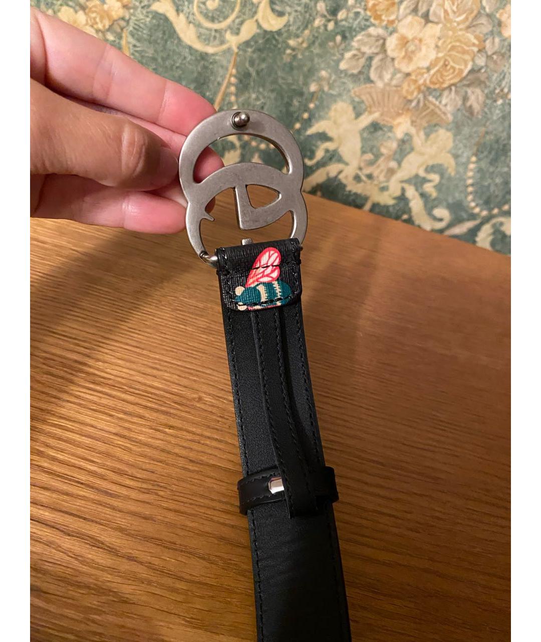 GUCCI Серый кожаный ремень, фото 4