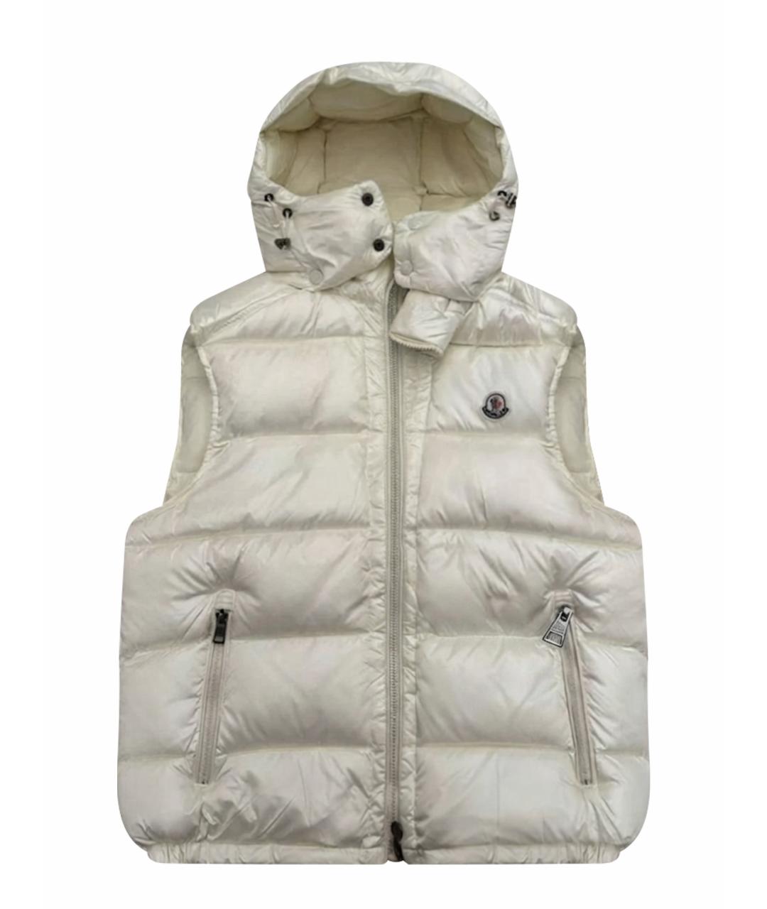 MONCLER Белый нейлоновый жилет, фото 1