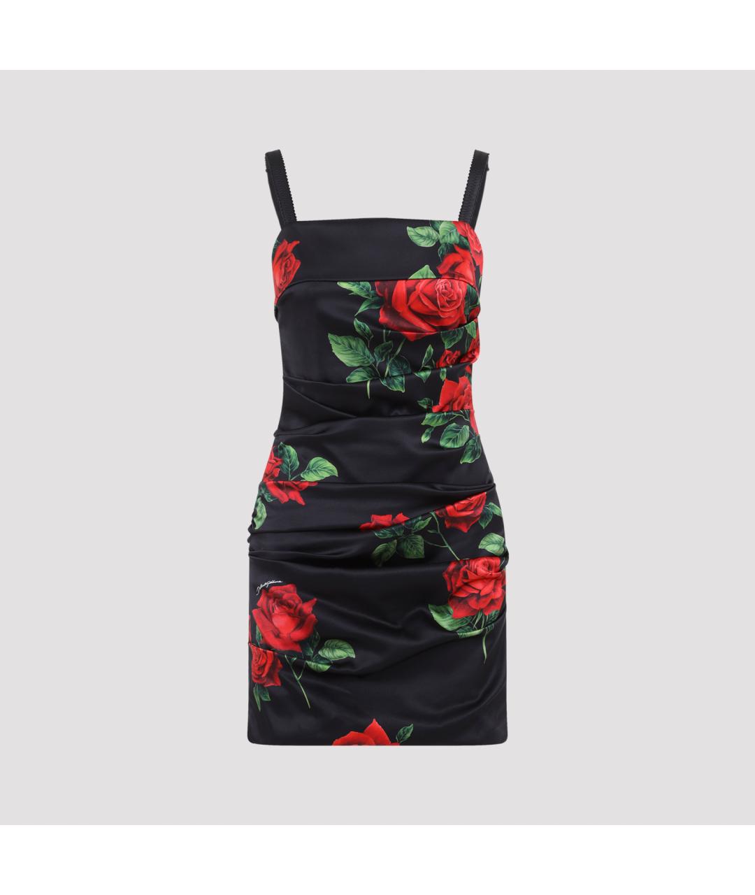 DOLCE&GABBANA Черное шелковое коктейльное платье, фото 2