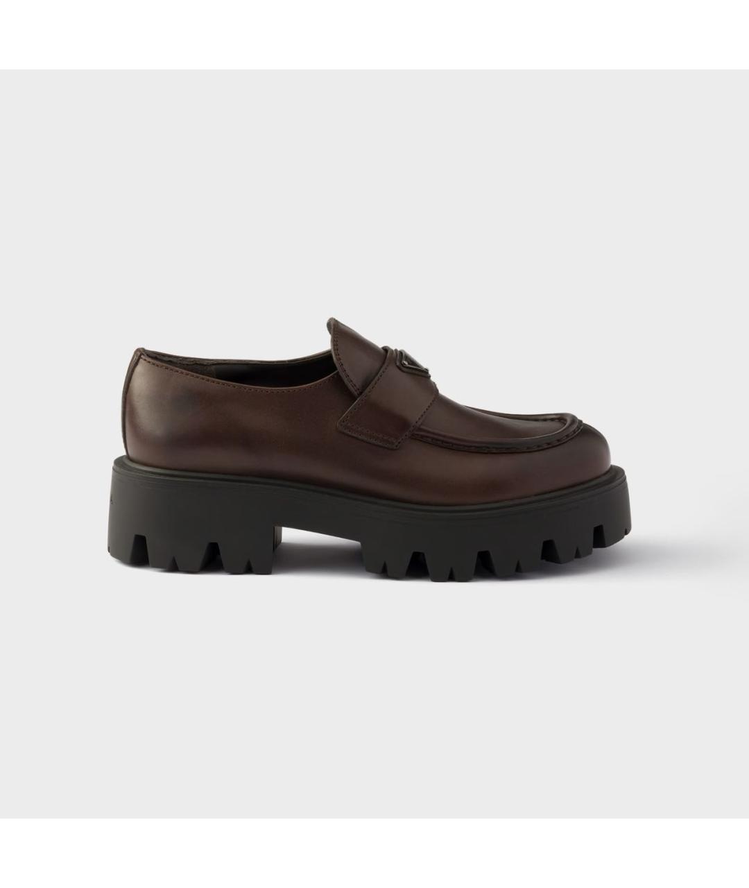 PRADA Коричневые кожаные лоферы, фото 7