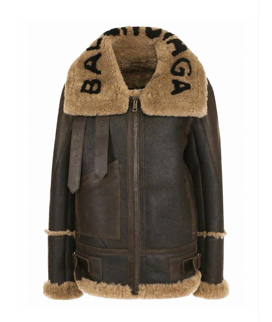 BALENCIAGA Коричневая кожаная дубленка, фото 3