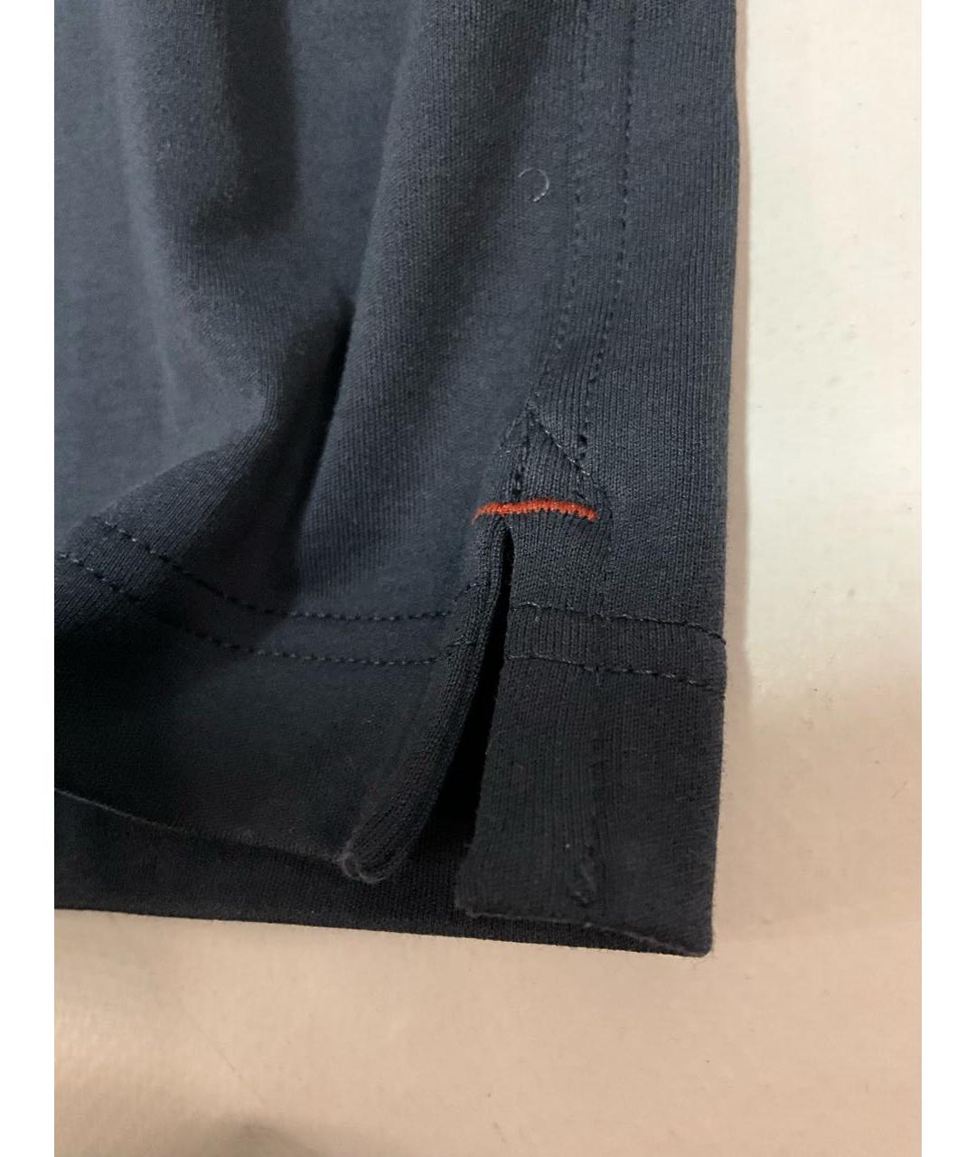 LORO PIANA Синяя хлопковая футболка, фото 4