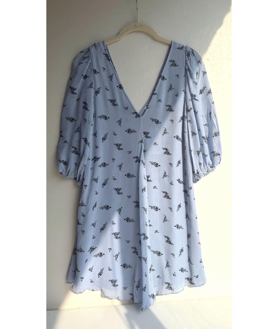 GANNI Голубое вискозное повседневное платье, фото 2