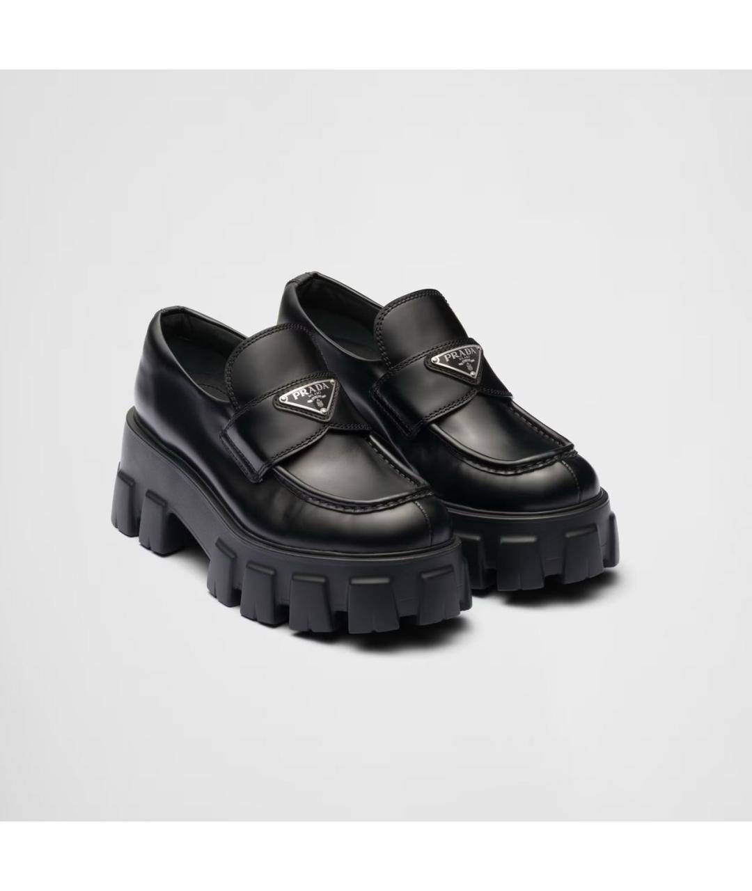 PRADA Черные кожаные лоферы, фото 2