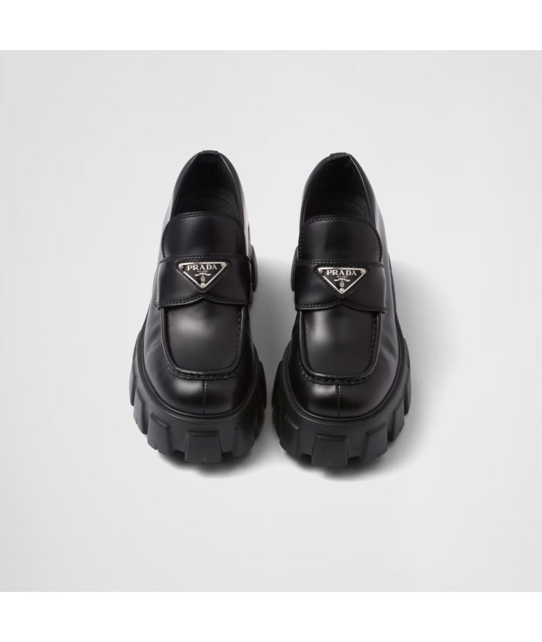 PRADA Черные кожаные лоферы, фото 4