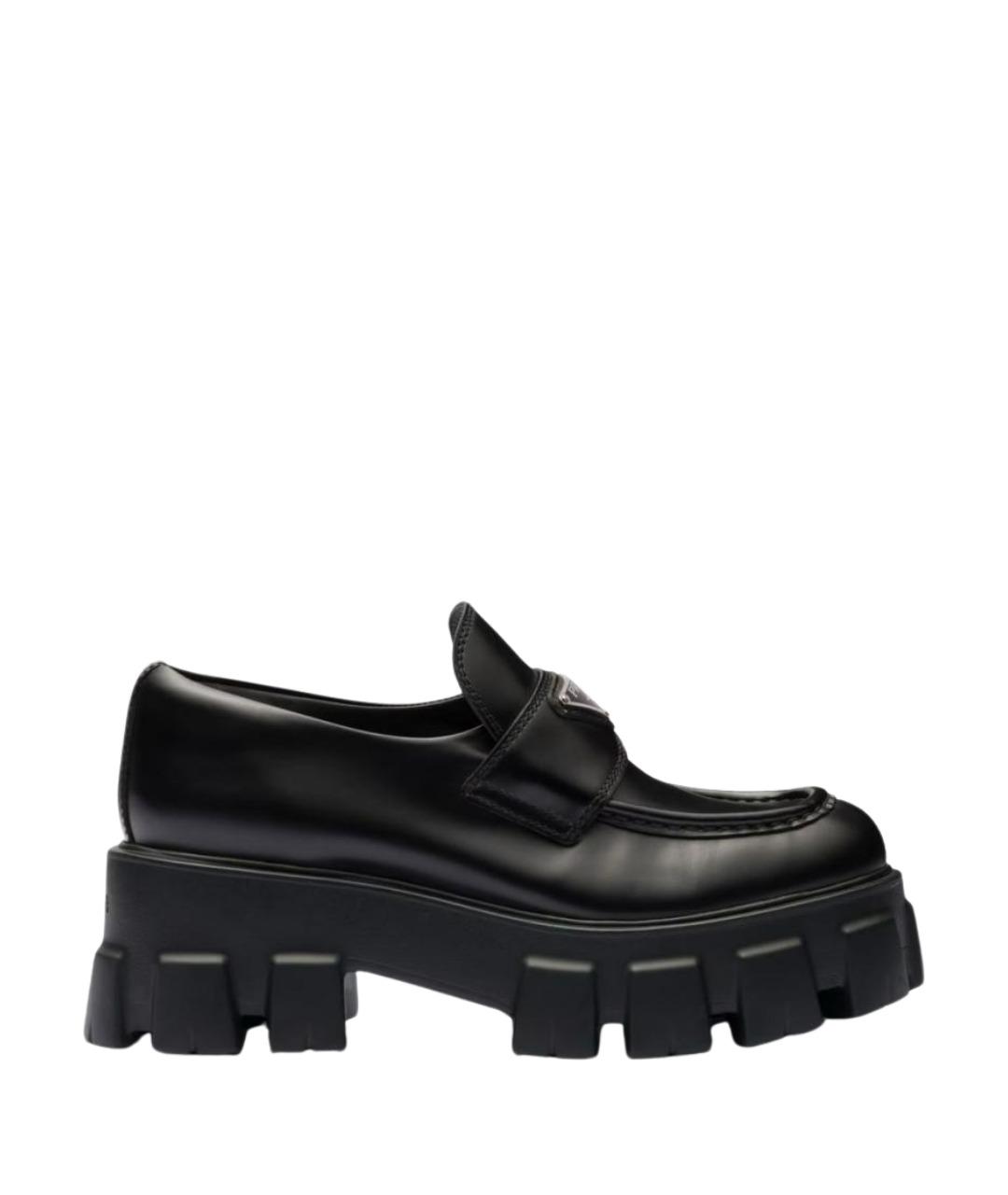 PRADA Черные кожаные лоферы, фото 1