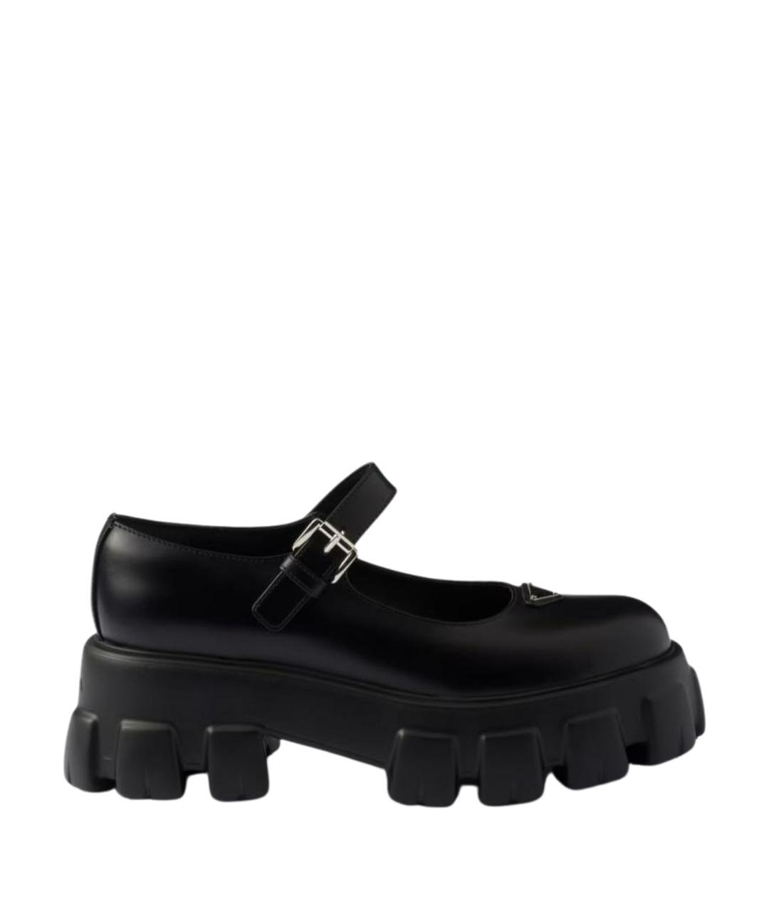 PRADA Черные кожаные туфли, фото 1