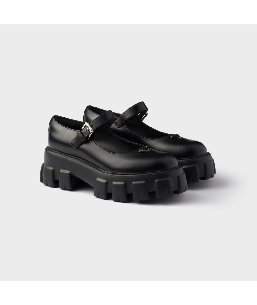 PRADA Черные кожаные туфли, фото 2