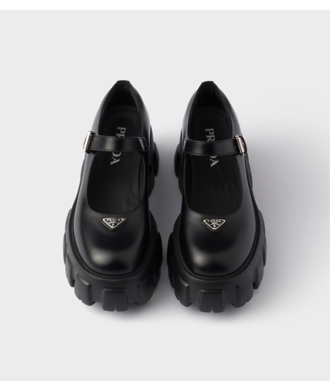 PRADA Черные кожаные туфли, фото 4