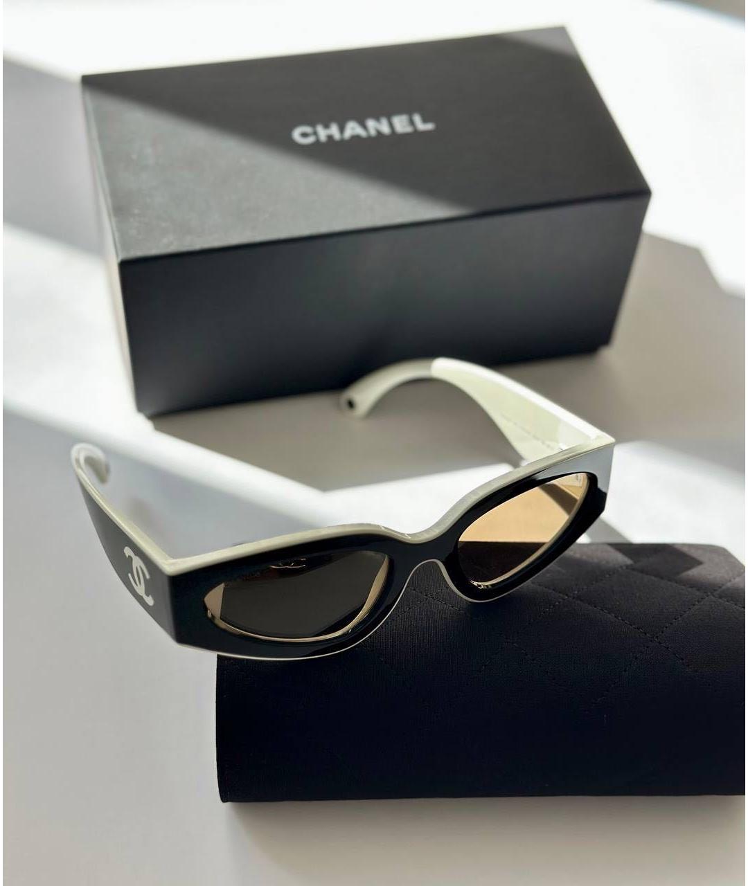 CHANEL Черные пластиковые солнцезащитные очки, фото 5