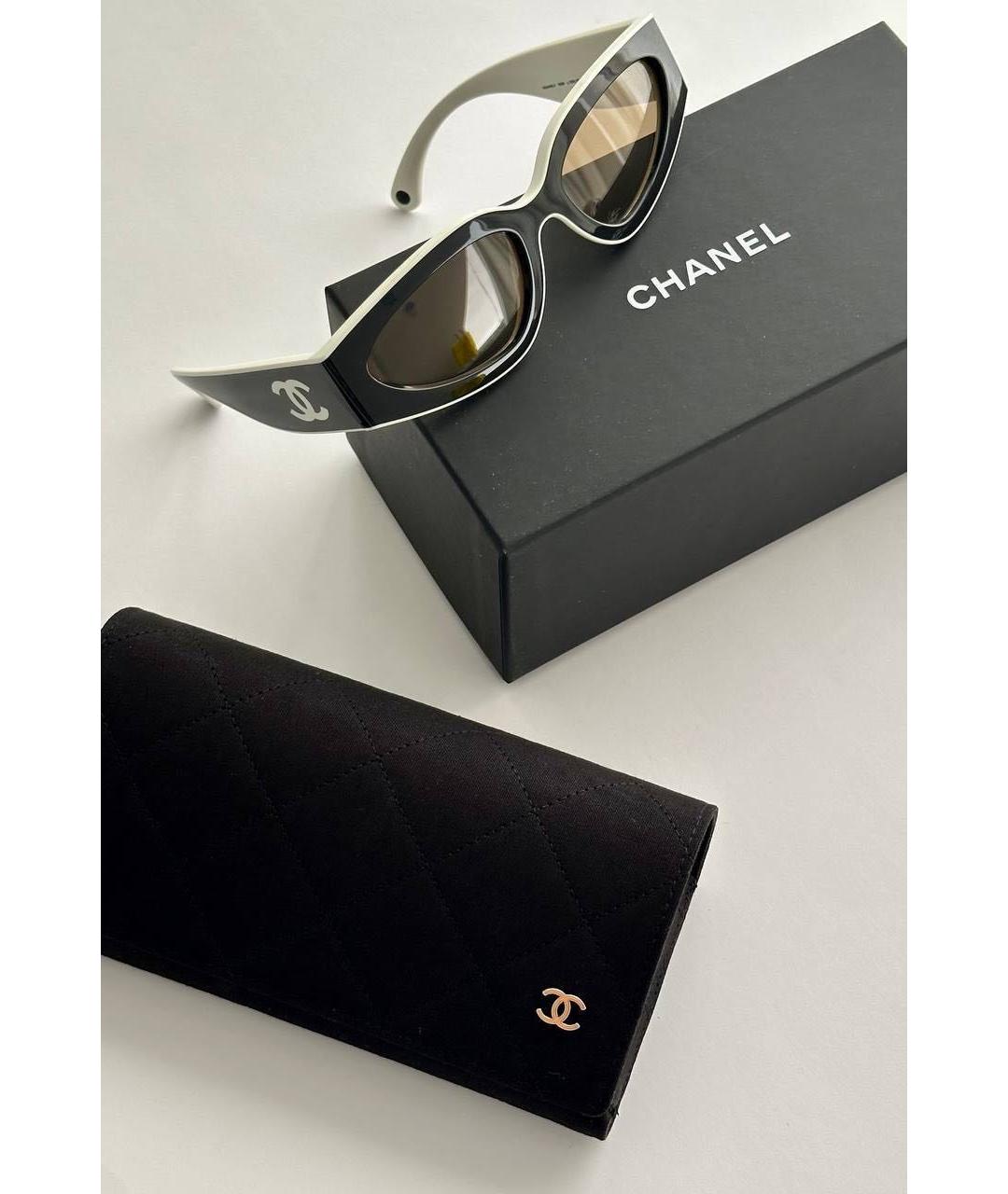 CHANEL Черные пластиковые солнцезащитные очки, фото 3