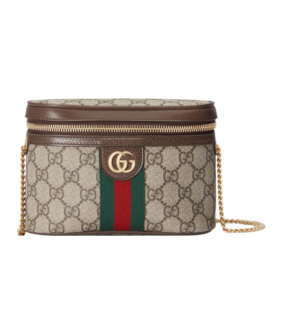 GUCCI Коричневая поясная сумка из канвы, фото 6