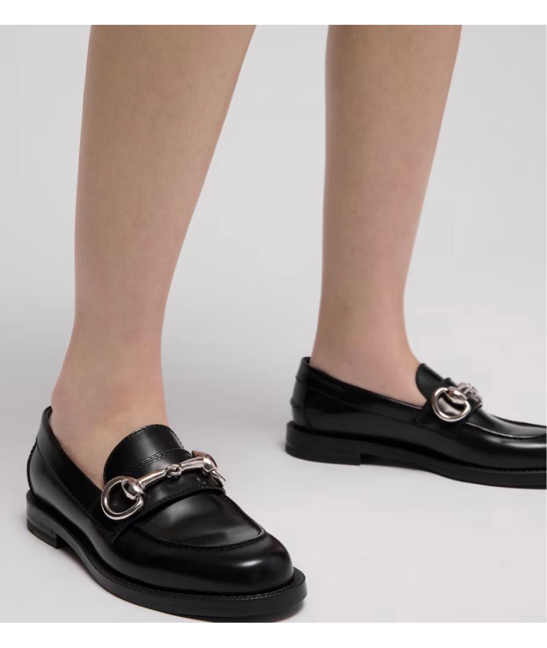 GUCCI Черные кожаные лоферы, фото 4