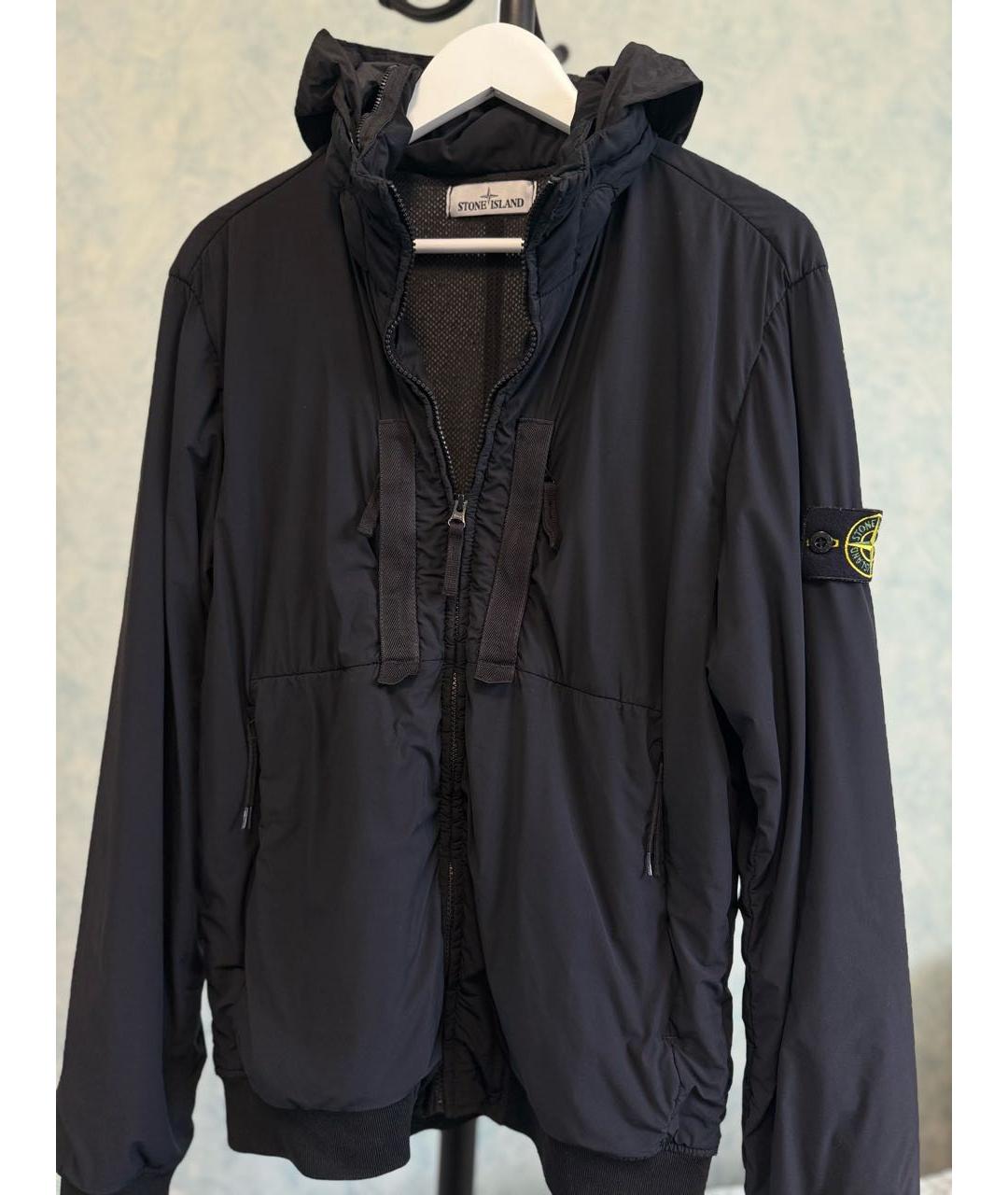 STONE ISLAND Черная нейлоновая куртка, фото 4