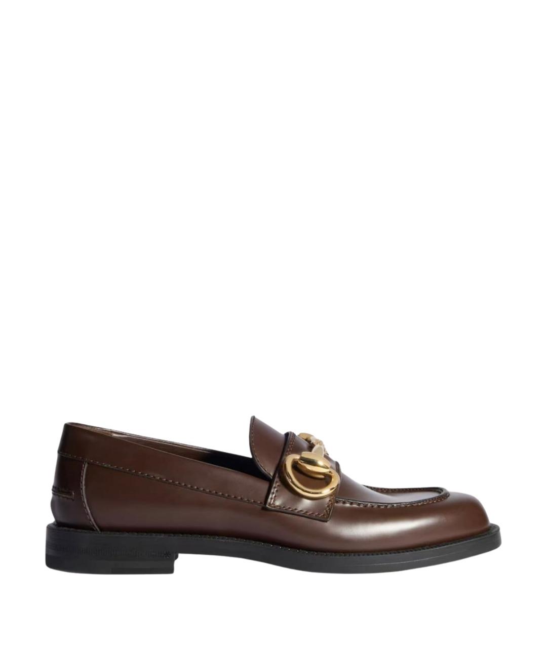 PRADA Коричневые кожаные лоферы, фото 1