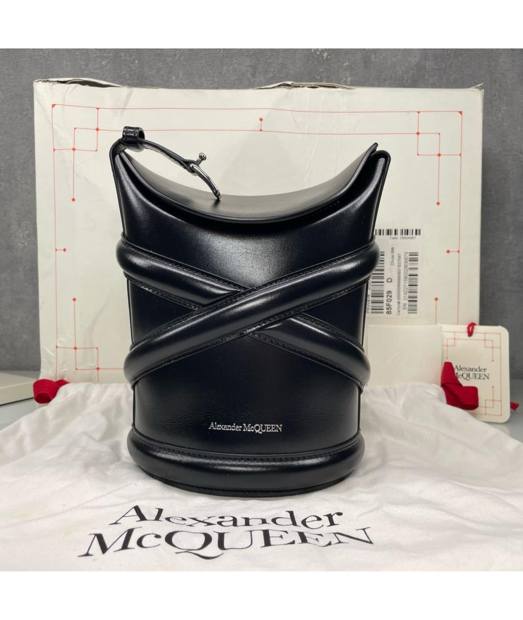 ALEXANDER MCQUEEN Черная кожаная сумка через плечо, фото 2