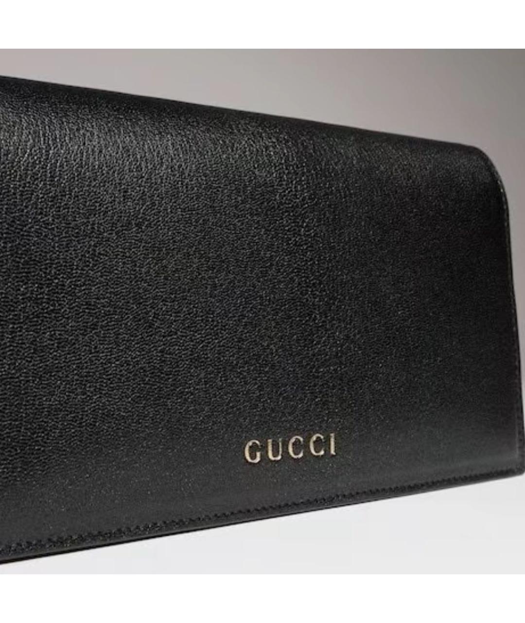 GUCCI Черная кожаная сумка через плечо, фото 6