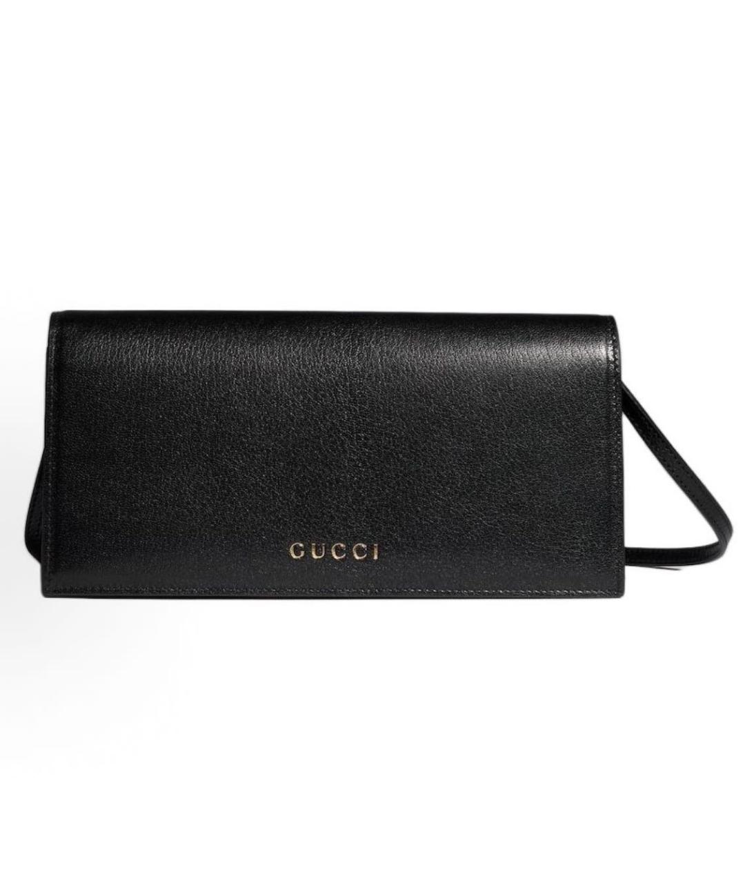 GUCCI Черная кожаная сумка через плечо, фото 8