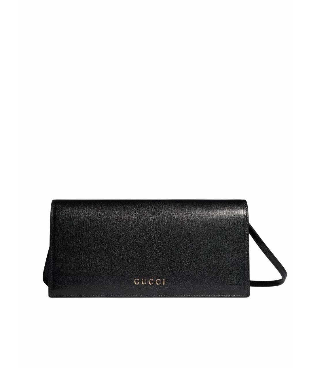 GUCCI Черная кожаная сумка через плечо, фото 1