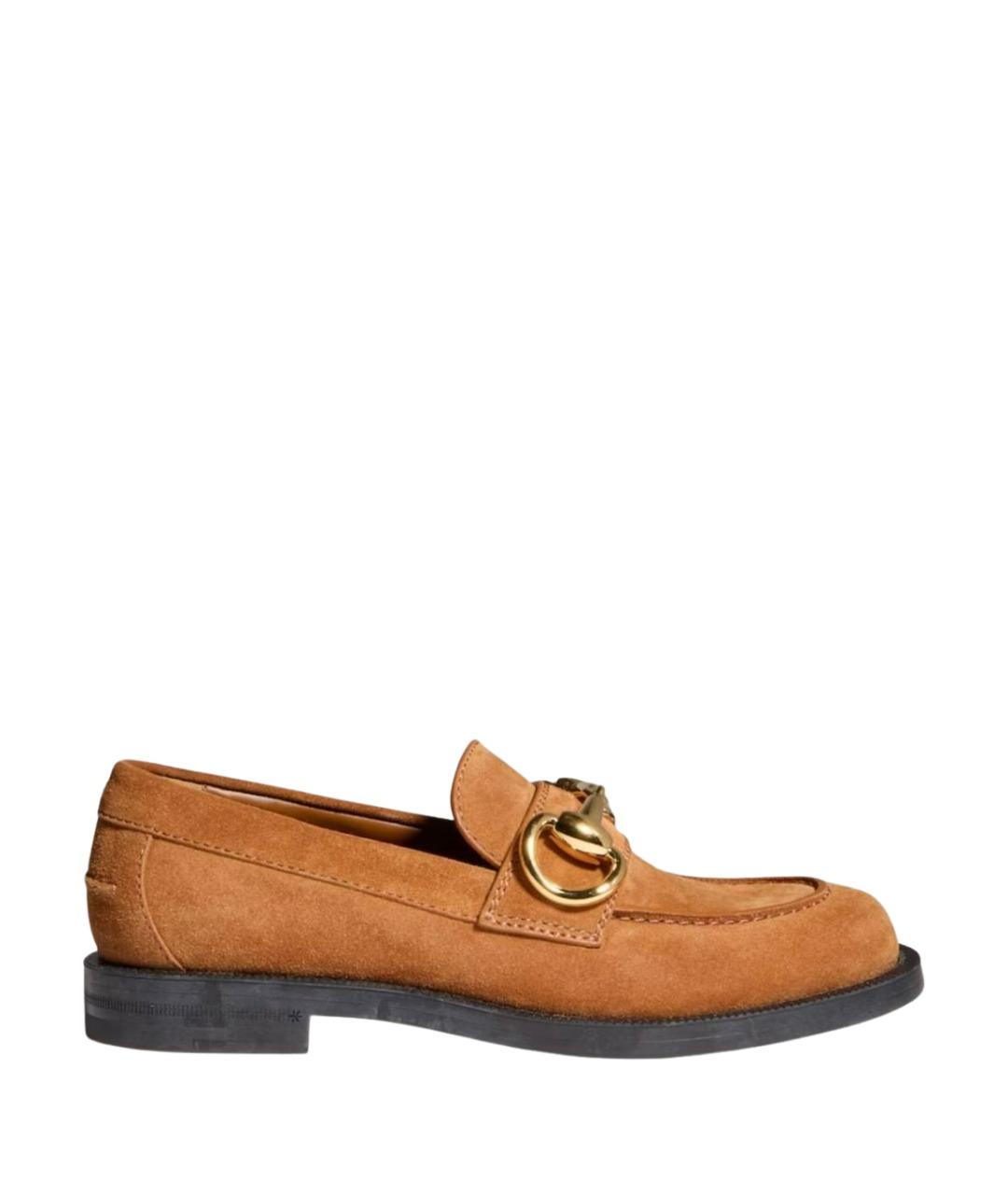 GUCCI Коричневые замшевые лоферы, фото 1