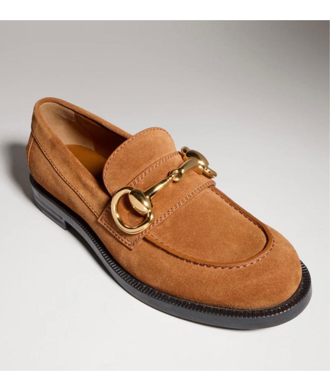 GUCCI Коричневые замшевые лоферы, фото 4