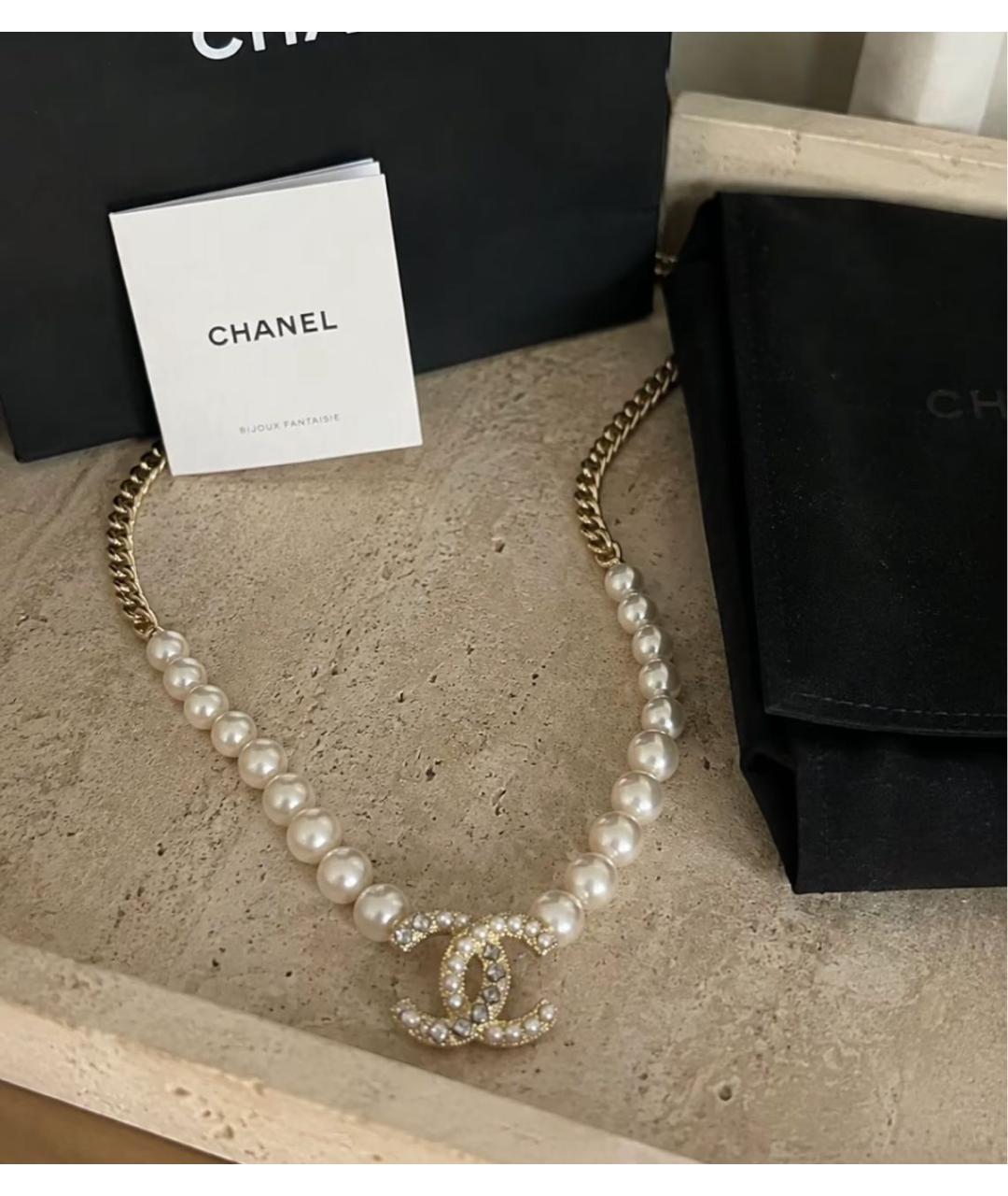 CHANEL Золотое жемчужное колье, фото 4