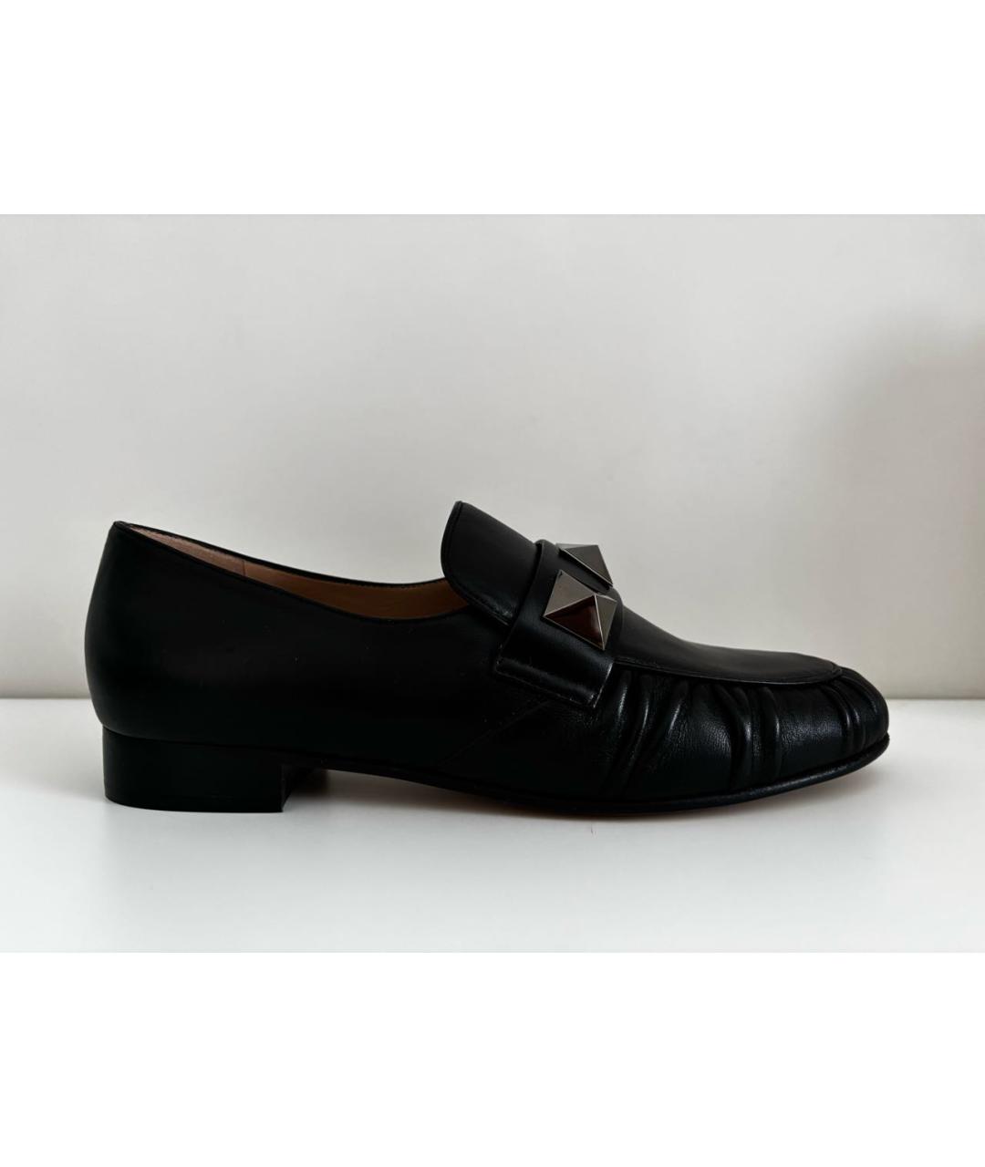 VALENTINO Черные кожаные лоферы, фото 9