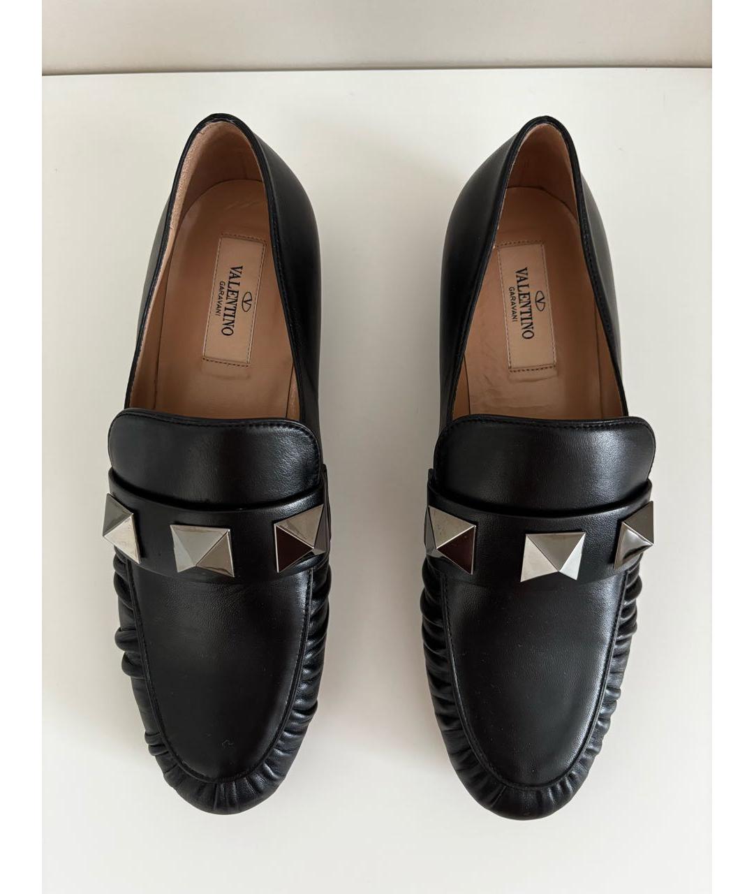 VALENTINO Черные кожаные лоферы, фото 3