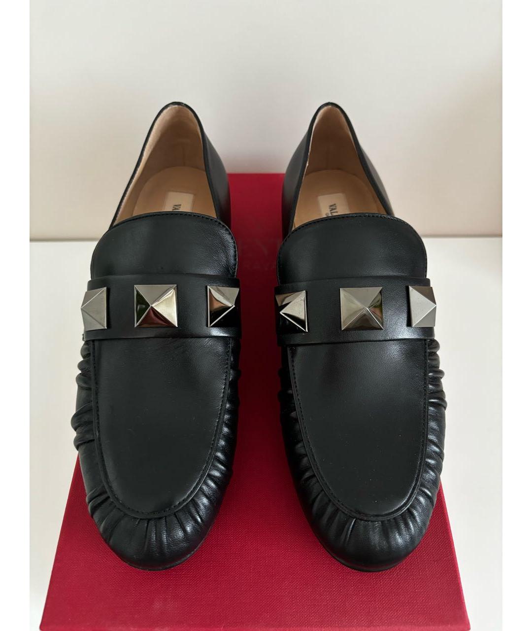 VALENTINO Черные кожаные лоферы, фото 2